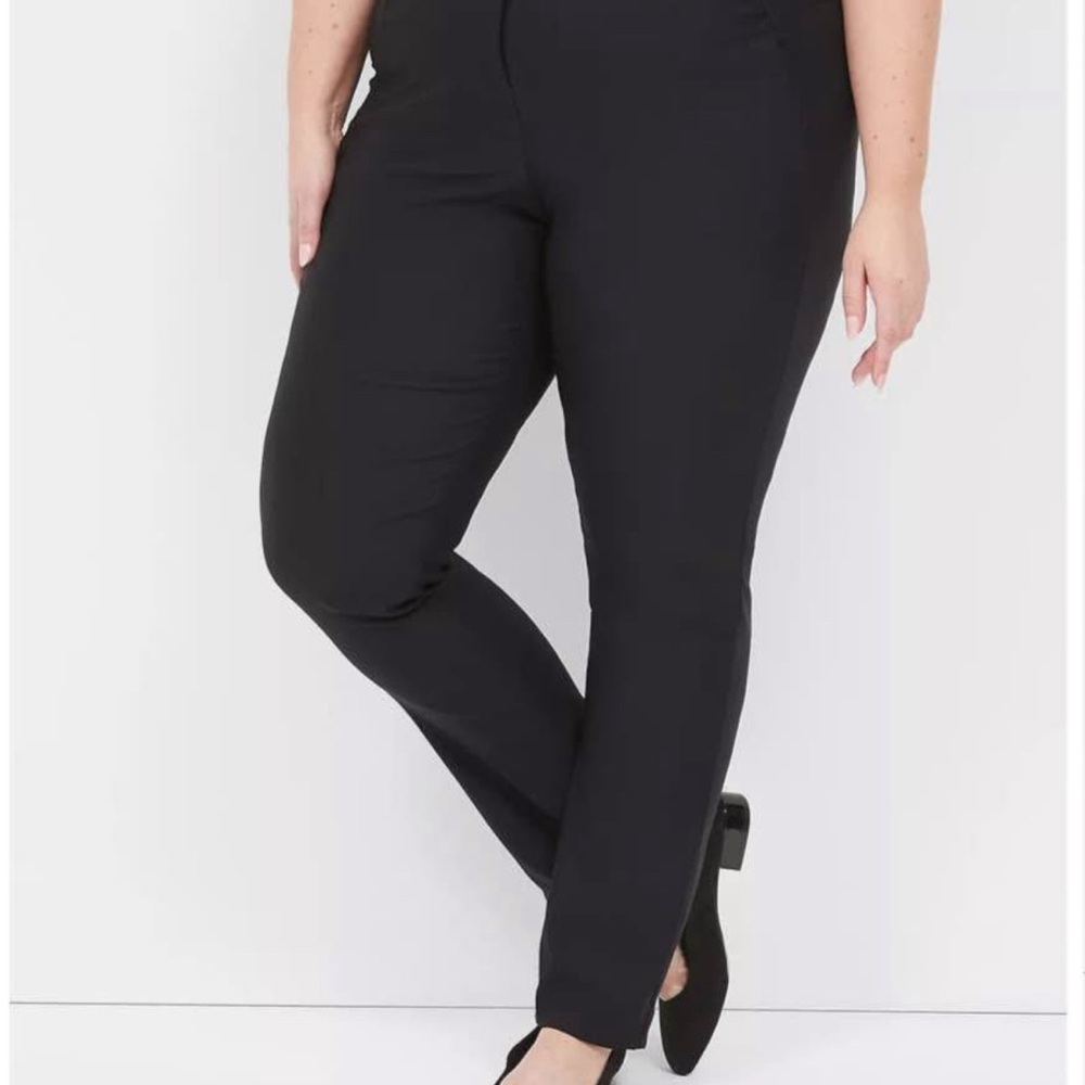 Lane Bryant Black Straight Leg Pants Short